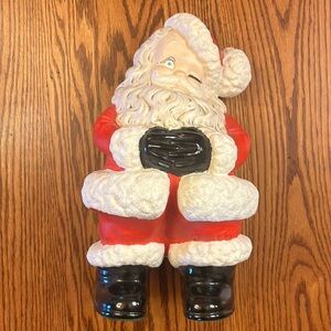 Vintage Winking Santa Ceramic Christmas Figure Decoration from Atlantic Mold
